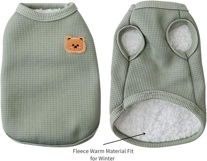Fleece Cotton Dog Shirt Winter Warm Lightweight Pet T-Shirts Soft Breathable Stretchy Cats Dogs Tee Shirt Sleeveless Vest Dog Apparel for Medium Small Dog Clothes