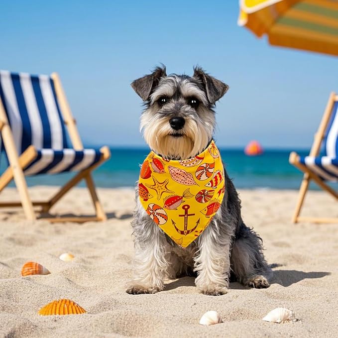 100PCS Dog Bandanas Bulk Sea Animals Summer Beach for Small Medium Dog Shark Turtle Sea Star Dolphins Kerchief Triangle Bibs Scarves for Boys and Girls Grooming Accessories