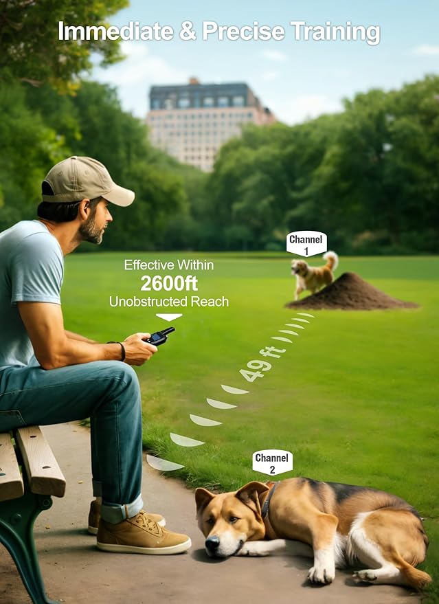 Dog Shock Collar 2 Pack - Dog Training Collar with Remote IP65 Waterproof E Collar for Dogs Training with Shock Vibrate Beep and Light Modes for Small Medium Large Dogs