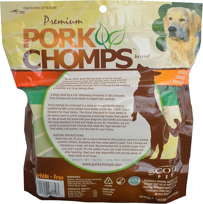 Pork Chomps Baked Pork Skin Dog Chews, 6-inch Twists, Assorted Flavors, 12 Count | Pack of 2