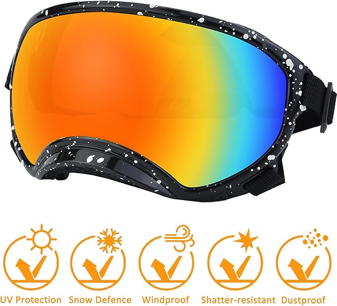 Small Dog Sunglasses with Adjustable Strap UV Protection, Winproof Dog Puppy Sunglasses, Suitable for Small Dog Pet Glasses, Dogs Eyes Protection，Soft Dog Goggles