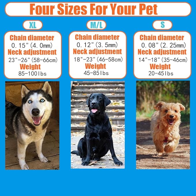 Dog Collar, Adjustable Dog Collar with Comfort Cap for Collars of Small, Medium and Large Dogs (XL(21-24" Neck, 4.0mm), Blcak)