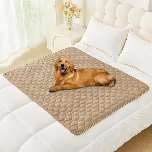 Smiry Waterproof Dog Bed Cover Blanket, Soft Reversible Pet Blanket, Washable Leakproof Cats Dogs Couch Cover for Sofa, Couch, Furniture (40x50 Inch, Camel/Beige)