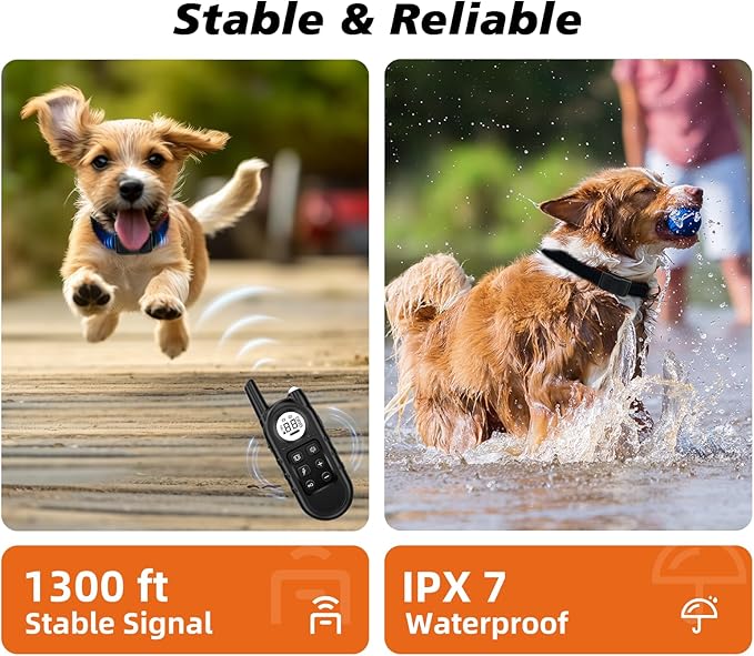 Tiniest Dog Shock Collar, Lightest Dog Training Collar with Remote for Small Dogs 5-15lbs & Medium Large Dogs/Puppies, Waterproof, Rechargeable, 1300ft Range (Black&Ultra Tiny)