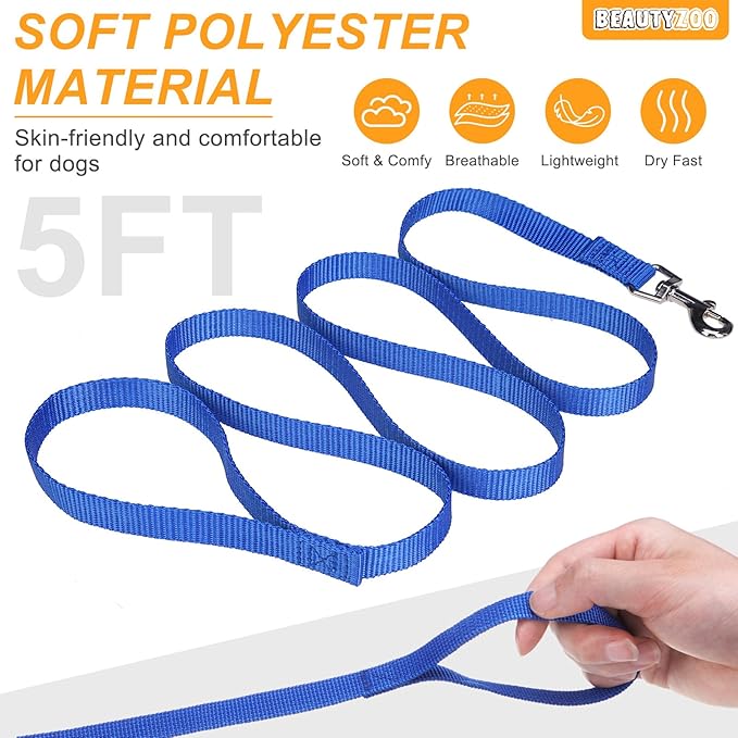 BEAUTYZOO Dog Harness Collar and Leash Set, No Pull Step in Pet Harness for Small Sized Dogs, Adjustable No Escape Puppy Vest Harnesses Outdoor Walking Running, Soft Reflective Vest, Dark Blue S