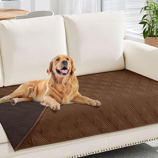 hyha Waterproof Dog Blanket, Reversible Pet Bed Blanket, Soft Sofa Couch Cover for Dogs Washable, Waterproof Pet Couch Covers for Sofa Puppy Cats Furniture Protector(30"x70", Brown/Chocolate)