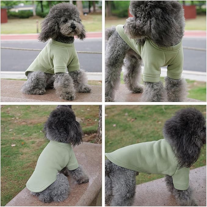 Lovelonglong Sweatshirt Cold Weather Pullover Autumn and Winter T-Shirts for Small Medium Large Size Dogs Grass-Green XL