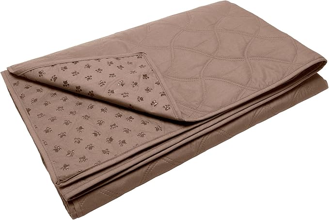 Furhaven Waterproof & Non-Slip Full Size Mattress Cover Protector for Dogs & Cats, Washable, For Beds, Couches, & Car Seats - Quilted Twill Blanket Mattress Cover - Brownstone, Medium/Full Size