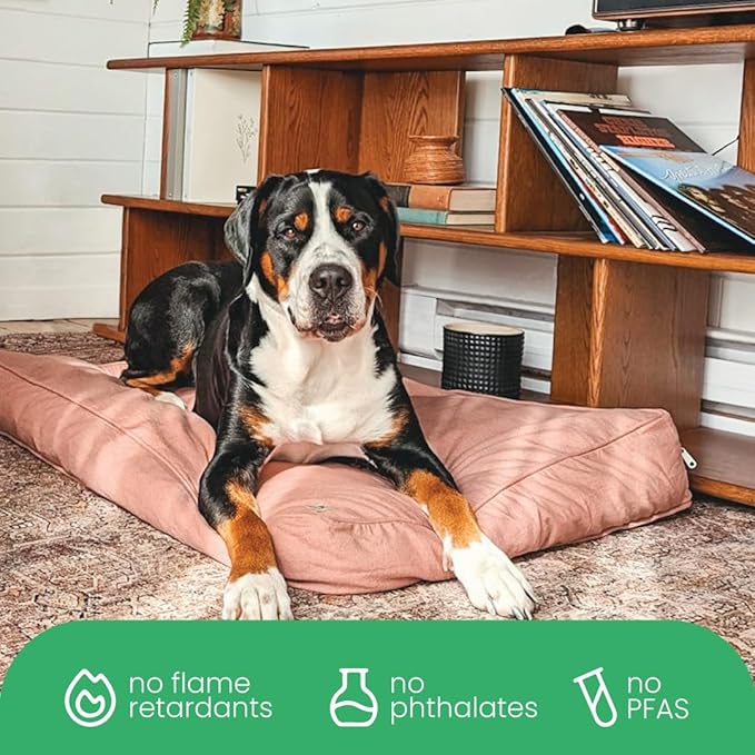 Molly Mutt Kyoto Dog Bed Duvet Cover, GOTS-Certified 100% Organic Cotton Canvas Cover for Dog, Puppy, or Cat Bed, Durable, Washable, and Free of Harmful Chemicals, Small, 22"x27"x5", Dusty Pink