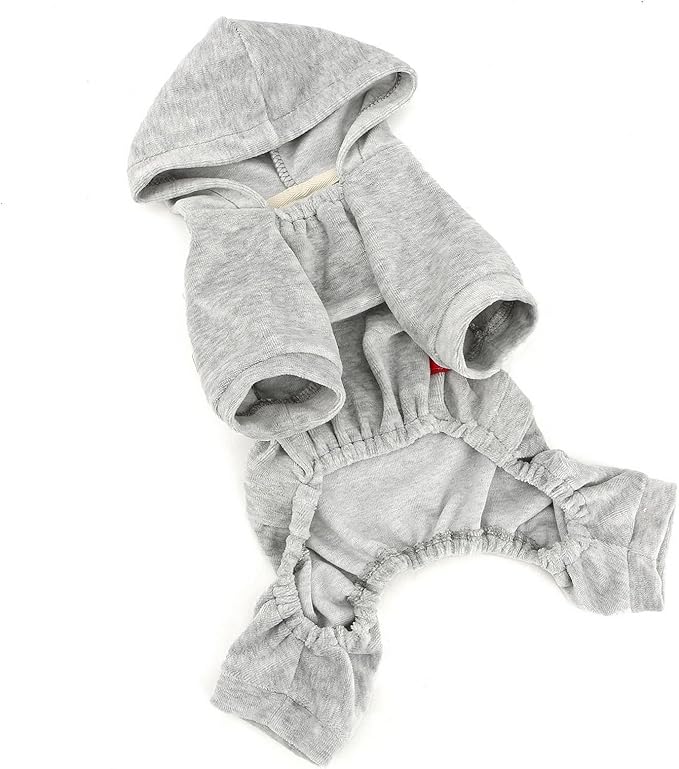 SELMAI Girl Dog Clothes for Small Dogs Cute Doggie Outfits Rhinestone Crown Stretchy Puppy Pajamas Soft Velvet Hoodie 4 Legged Jumpsuit Lightweight Pet Tracksuit Cat Apparel Leash Hole