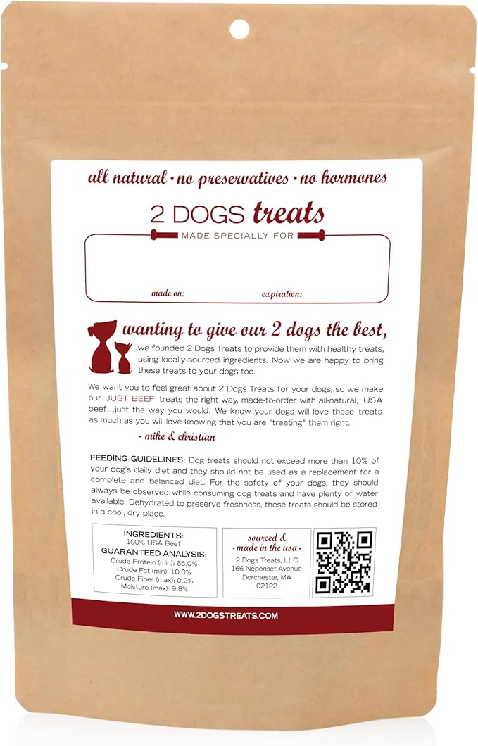 Just Beef Treats Dog Jerky | 100% USA-Sourced, Single-Ingredient, Great for Sensitive Stomachs, Human-Grade USDA Beef, Grain-Free, Allergy-Friendly, High Value for Training, Small Batch