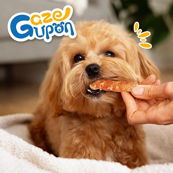 Dog Dental Treats, Chicken Wrapped Peanut Butter Sticks, Healthy Training Snacks for Dogs, Easy to Digest, w/Glucosamine Chondroitin