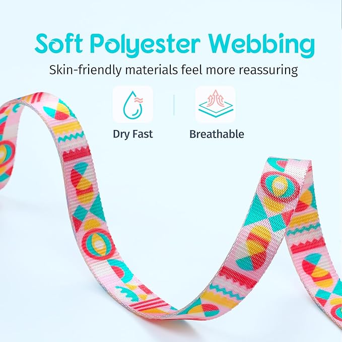 Dooradar Cat Harness and Leash, Escape Proof Adjustable Kitten Vest, Lightweight Soft Pet Straps, Easy Wearing for Small Medium Kitty Safe Walking Travel Control, Rainbow, M