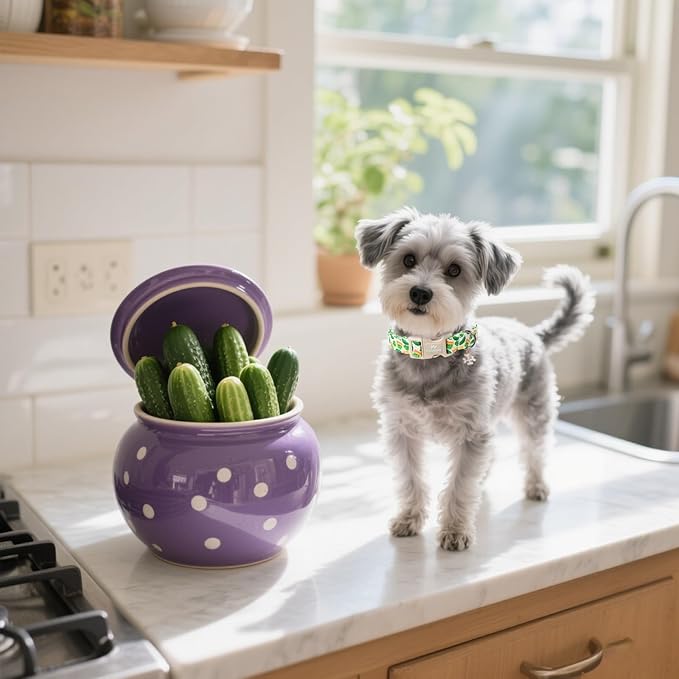Pickle Cotton Dog Collar, Cute Summer Pickle Pattern Dog Collars, Soft Plastic Buckle Puppy Collar for Small Medium Large Dog