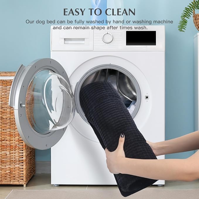 BVAGSS Dog Mat - Reversible Dog Pad Soft & Warm, Memory Foam - Washable Kennel Bed Pad 24''x18''x1.6'', Dark Grey - Suitable for Small and Medium Dogs