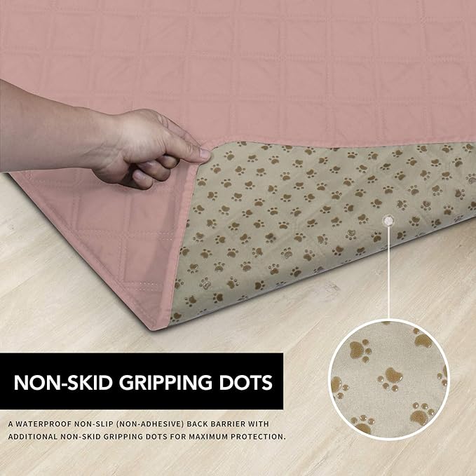 Easy-Going 100% Waterproof Dog Bed Cover, Non-Slip Pet Blanket for Furniture, Washable Couch Cover, Repleasement Sofa Cover (52X82 in,Pink)