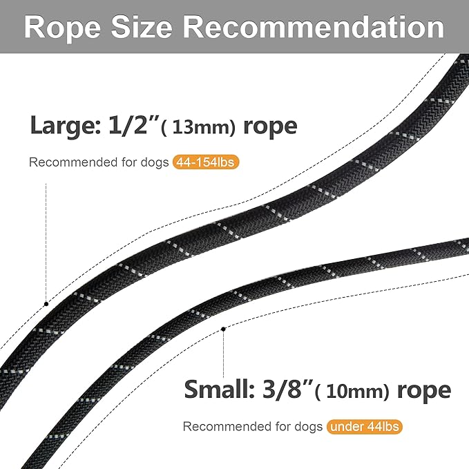 Fida Durable Slip Lead Dog Leash, 6 FT x 3/8" Heavy Duty Dog Loop Leashes, Comfortable Strong Rope Slip Leash for Small Dogs and Puppies, No Pull Pet Training Lead with Highly Reflective(3/8", Black)
