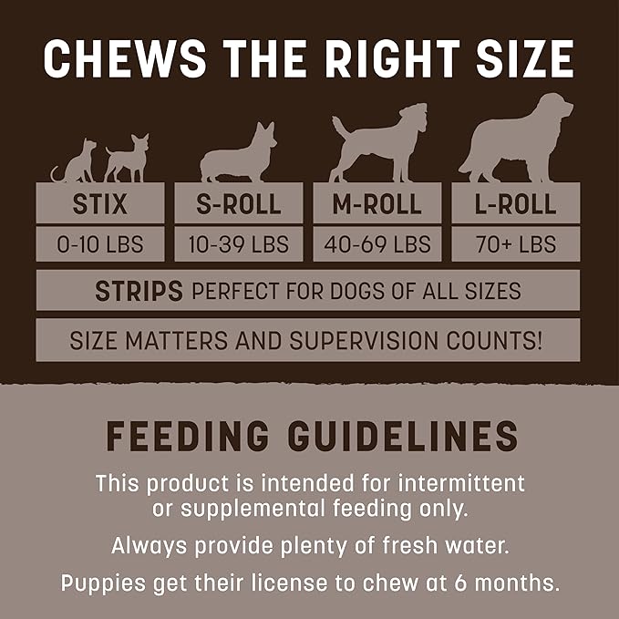 Earth Animal No-Hide Medium Long Lasting Dog Chew Rolls Beef, Chicken and Pork (2 Count Pack of 3)