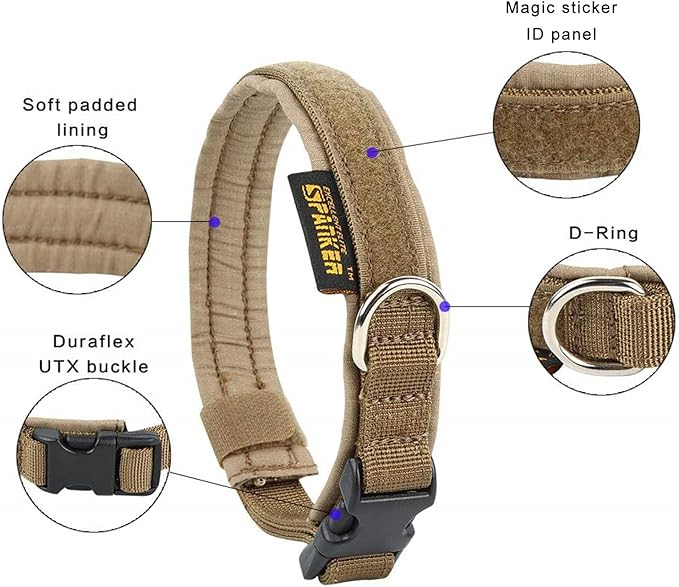 EXCELLENT ELITE SPANKER Nylon Puppy Dog Collar Adjustable Soft Padded Collar Heavy Duty Quick-Release Buckle Lightweight No-Choke for Small Medium Dogs(COB,XS)