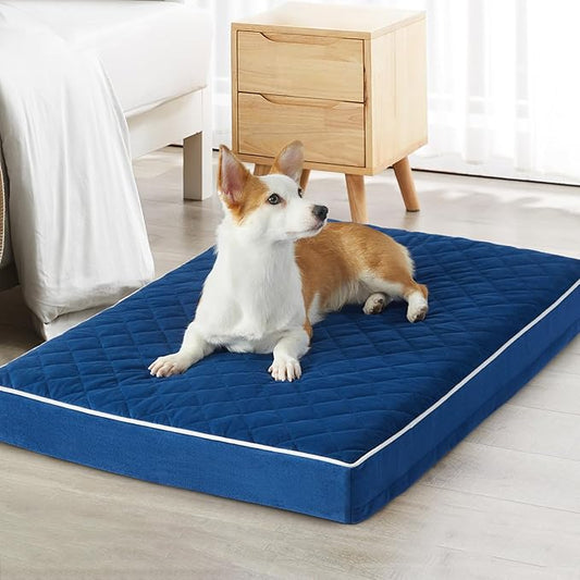 WNPETHOME Orthopedic Large XL Dog Bed - Waterproof with Removable Washable Cover & Anti-Slip Bottom, Egg Crate Foam, Pet Crate Bed