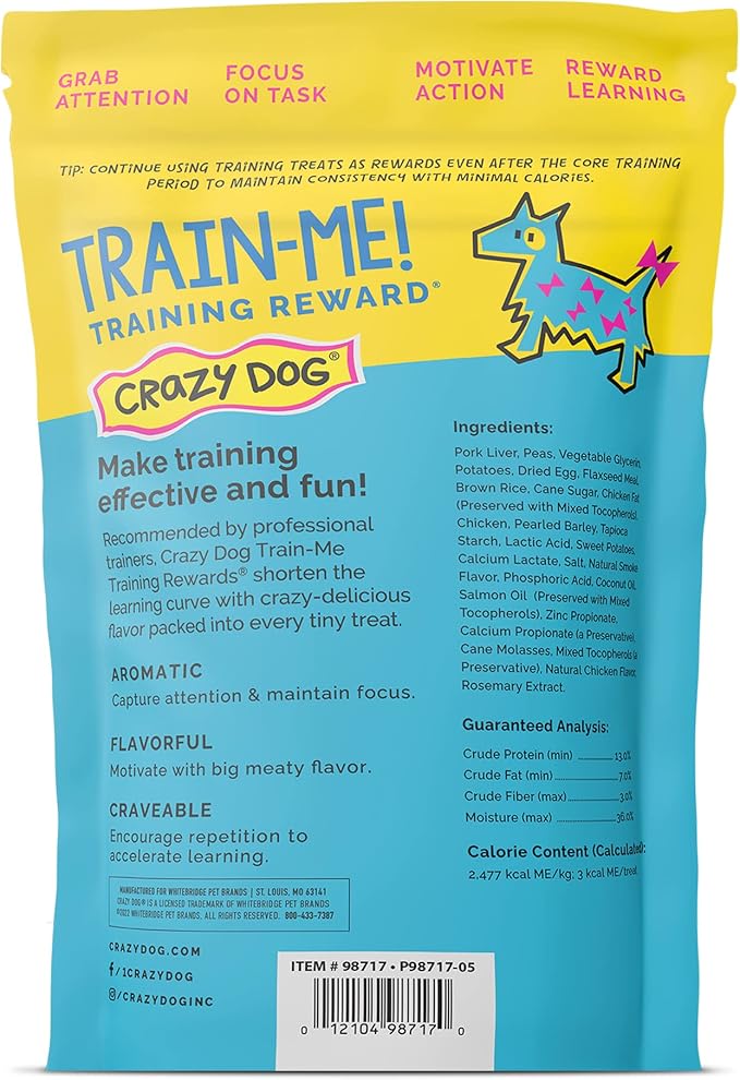 Crazy Dog Train-Me! Training Reward Dog Treats 16 Oz.,Chicken Regular