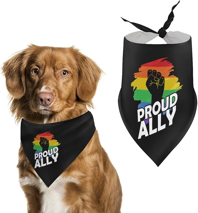Pride Month LGBTQ Gay Pride Ally Dog Bandanas Pets Kerchief Reversible Triangle Bibs Scarf Outfits Accessories for Small to Large Dogs Cats