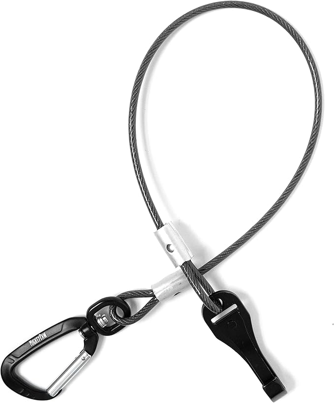 Mighty Paw Dog Seat Belt - Chew-Proof Metal Safety Restraint - Steel Braided Vehicle Tether - Rock Climbers Carabiner Included - Pet Car Leash Seat Belts - Dogs Car Safety Harness -Black, 60cm