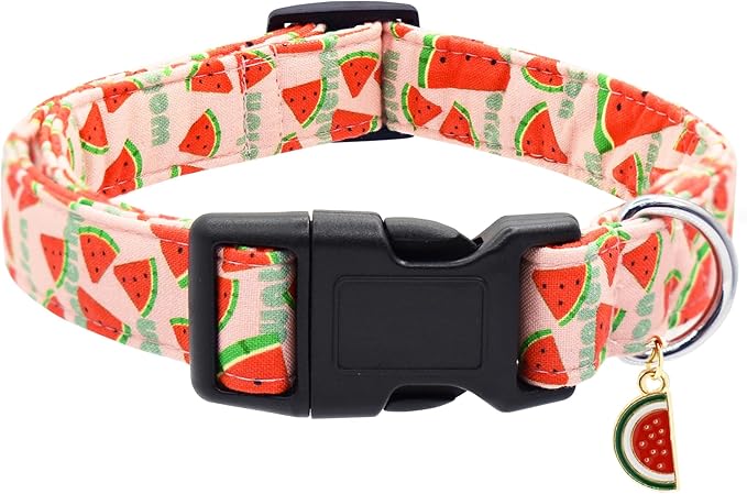 Bubblepup Dog Collar, Adjustable Dog Collar for Small Medium Large Dogs with Soft Cotton & Quick-Release Buckle