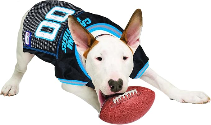 NFL Carolina Panthers Dog Jersey, Size: Small. Best Football Jersey Costume for Dogs & Cats. Licensed Jersey Shirt