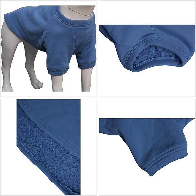 Lovelonglong Sweatshirt Cold Weather Pullover Autumn and Winter T-Shirts for Small Medium Large Size Dogs Sea-Blue S