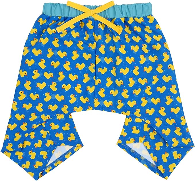 HDE Dog Swim Trunks Hawaiian Board Shorts Beach Pool Swimsuit for XS to XXL Dogs Rubber Ducks - L