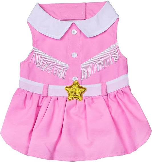 Doggy Parton Pink Cowgirl Collared Dress - S
