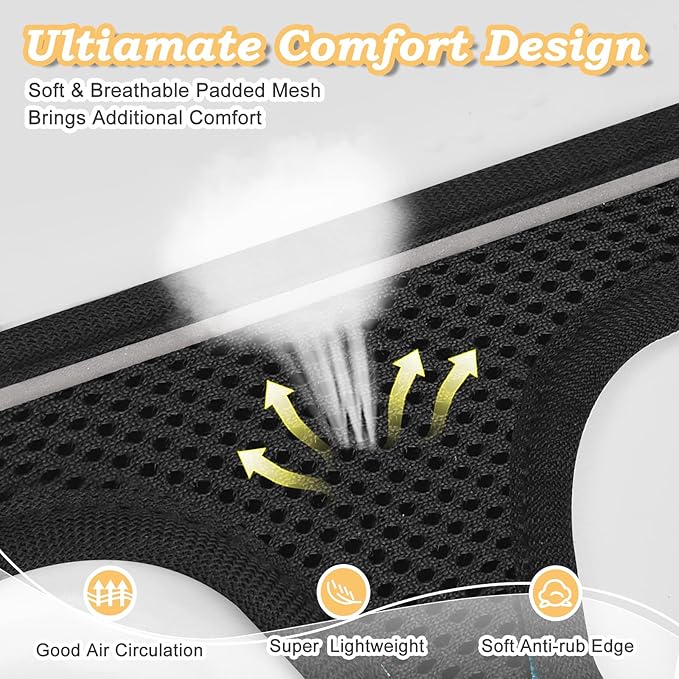 Cat Harness and Leash Escape Proof,Adjustable Soft Mesh Kitten Vest Harness for Walking Reflective Pet Harness for Cat Small Dogs Puppy