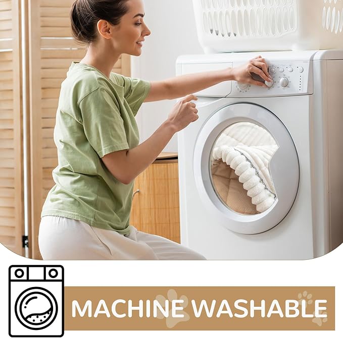 OTOB Sofa Cover Dog Couch Cover Protector, Non Slip Couch Cover for Dogs, Washable Fuzzy Pet Bed Couch Cover Protector, Boho Pet Friendly Sofa Covers (31.5" x 47.2", Cream)