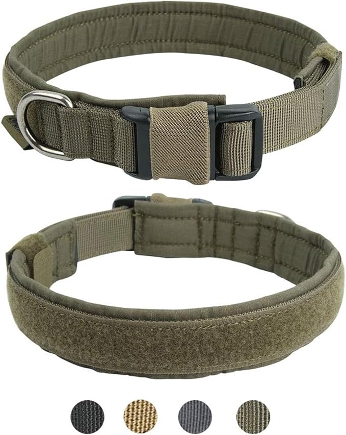 Excellent Elite Spanker Tactical Dog Collar Military Training Nylon Adjustable Dog Collar for Large Medium Small Dog(RGN-S)