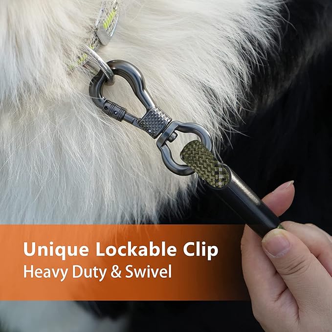 NTR Heavy Duty Dog Leash, 15 FT Training Leash, with 2 Swivel Hooks, Reflective Threads and Comfortable Padded Handle, Dog Lead for Walking, Hunting, Camping, Backyard for Small Medium and Large Dogs