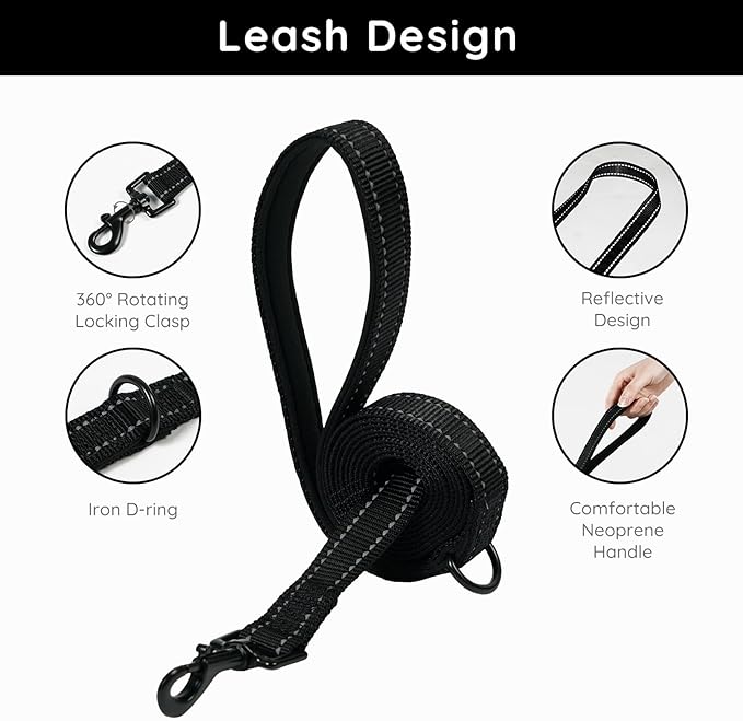 BELLA & PAL Puppy Harness & Leash Set, No Pull Dog Harness for Extra Small Dogs, Black XS