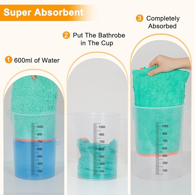 Dog Bathrobe Super Absorbent Dog Towels for Drying Dogs Large Quick Drying Puppy Robes for After Bath Soft Puppy Towel Adjustable Dry Coat to Keep Warm(S-XXL)