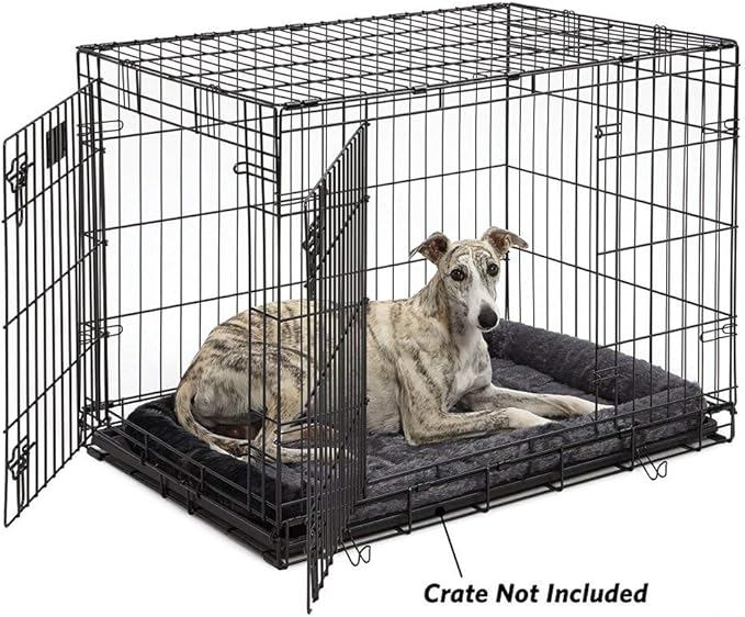 MidWest Homes for Pets Bolster Dog Bed 36L-Inch Gray Dog Bed w/Comfortable Bolster | Ideal for Intermediate Dog Breeds & Fits a 36-Inch Dog Crate | Easy Maintenance Machine Wash & Dry