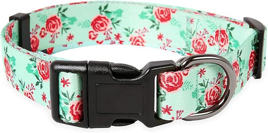 Timos Dog Collar, Adjustable Soft Dog Collar for Small Medium Large Dogs,Print Patterned Puppy Collars with Quick Release Buckle for Boy and Girl Female Dogs,L Length 15.94''-25.59'