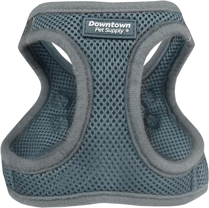 Downtown Pet Supply Step in Dog Harness for Small Dogs No Pull, Medium, Titanium - Adjustable Harness with Padded Mesh Fabric and Reflective Trim - Buckle Strap Harness for Dogs