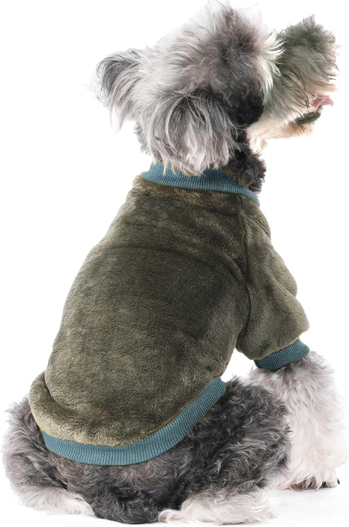 FabriCastle Small Dog Sweaters, 3-Pack Dog & Cat Clothes, Ultra Soft and Warm Pet Jackets for Small Dogs Boy & Girl, Winter Pet Apparel Costumes, Puppy Outfits (Camel,Khaki,Olive, Large)