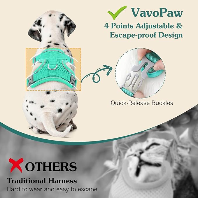 Cat Harness and Leash Set for Walking, Adjustable Kitten Vest Harness with Reflective Strip Breathable Mesh, Escape Proof Soft Pet Safety Vest for Cats, Kittens, Puppies, XL, Lake Blue