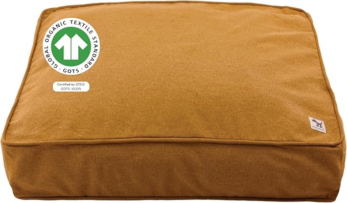 Molly Mutt Fast Car Dog Bed Duvet Cover, GOTS-Certified 100% Cotton Canvas Cover for Dog, Puppy, or Cat Bed, Durable, Washable, and Free of Harmful Chemicals, Huge, 36"x45"x5", Mustard Yellow