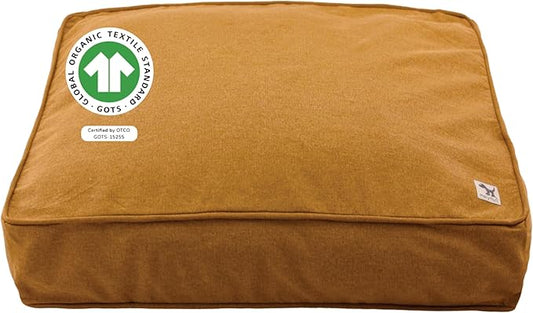 Molly Mutt Fast Car Dog Bed Duvet Cover, GOTS-Certified 100% Cotton Canvas Cover for Dog, Puppy, or Cat Bed, Durable, Washable, and Free of Harmful Chemicals, Huge, 36"x45"x5", Mustard Yellow