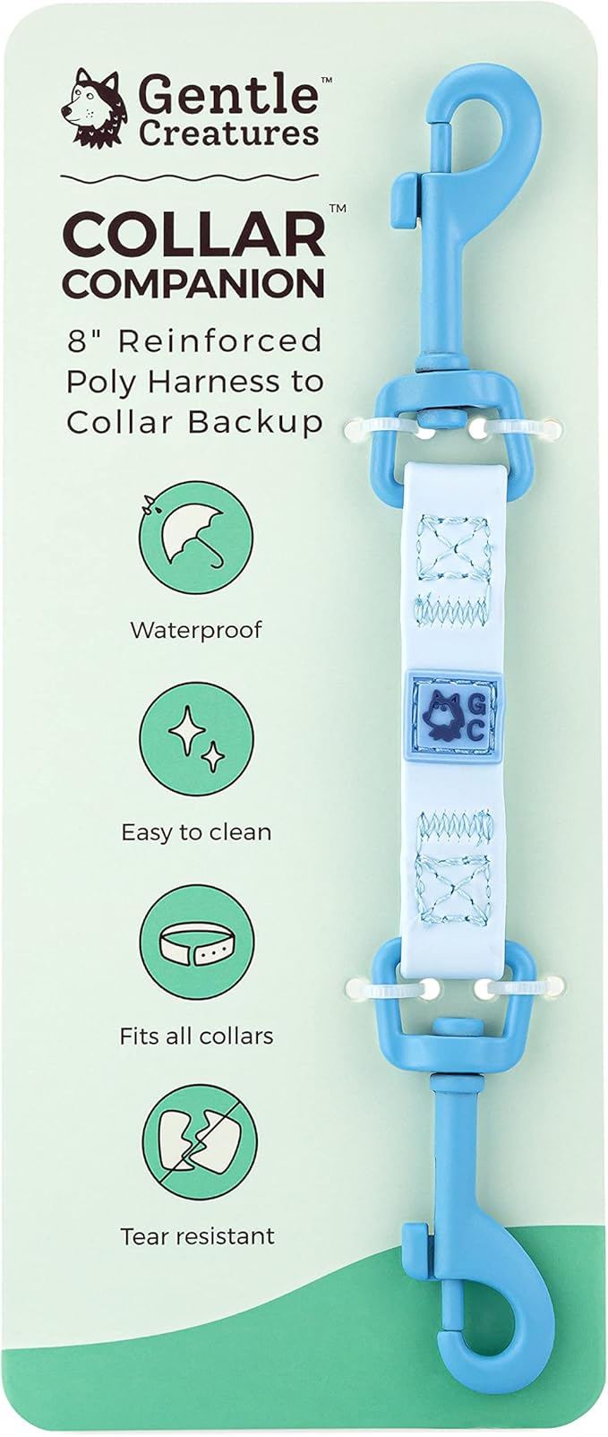 Gentle Creatures Collar Companion - Reinforced, Waterproof Poly Backup Clip for Dog Harness and Collar Safety Clip