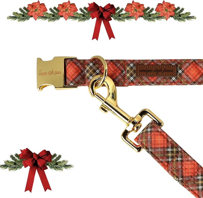 Unique Style Paws Cotton Dog Collar with Bow Halloween Pumpkin Plaid Dog Collar with Bow Tie for Small Medium Large Dogs Pets Gifts