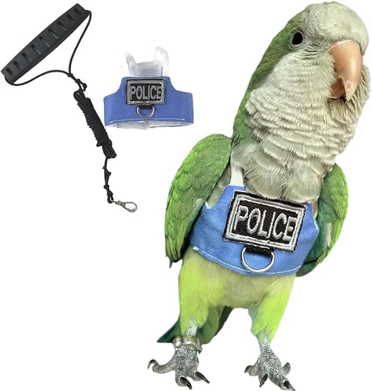 Bird Flight Harness Vest, Parrot Flight Suit with Leash, Bird Flying Clothes with Rope and Handle for Outdoor Activities (with Leash,Cockatiel)