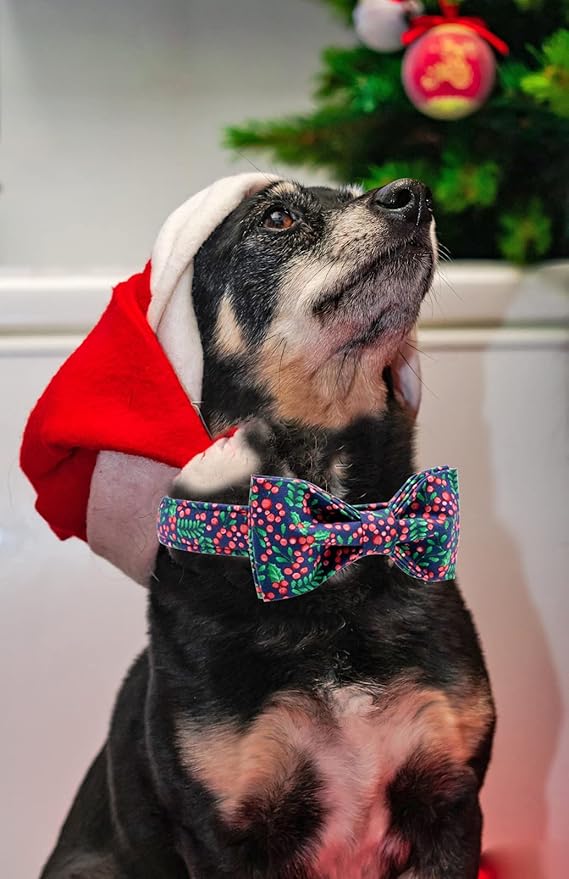 Unique style paws Christmas Dog Collar, Pet Collar Dog Bow tie Collar Gift for Girl or Boy Dogs, Adjustable Dog Collar for X-Large Dogs