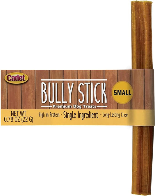 Cadet Bully Sticks for Small Dogs, All-Natural Beef Pizzle, Rawhide-Free Long-Lasting Dog Chews for Aggressive Chewers, 1 Count